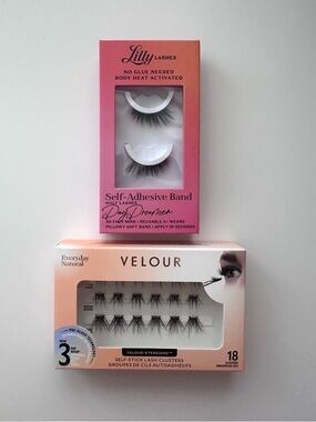 Lilly Lashes Self-Adhesive Half Lashes and Velour Self-Stick Lash Clusters